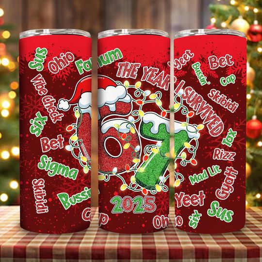 Discover Funny Teenager Meme  , Custom Six Seven 20oz Tumbler Wrap Design, Gen Z Slang 67 Meme Graphic, Six Seven Trendy Tumbler