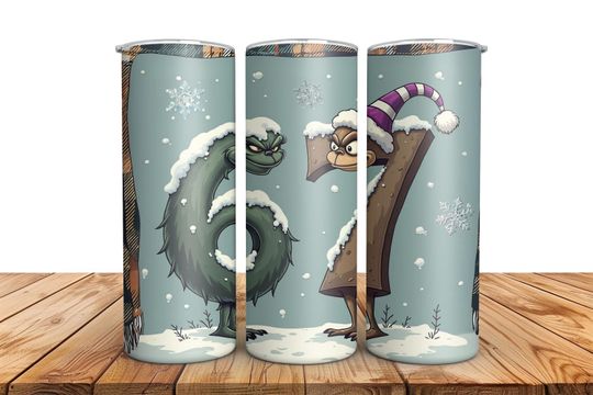 Discover funny character Christmas Tumbler Wrap: Funny Cartoon 67 Design