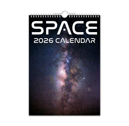 Discover 2026 Space Vertical Wall Calendar – Educational Solar System Gift