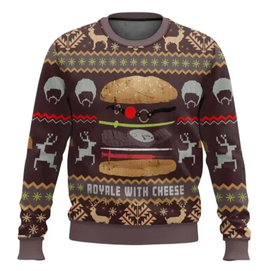 Royale With Cheese Pulp Fiction Ugly Christmas Sweater