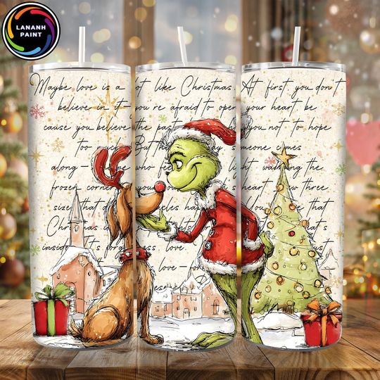 Discover Christmas Friends 20oz Tumbler  , Green Guy 90s Movie Character, Funny Christmas Wrap Design, Holiday Sublimation Tumbler