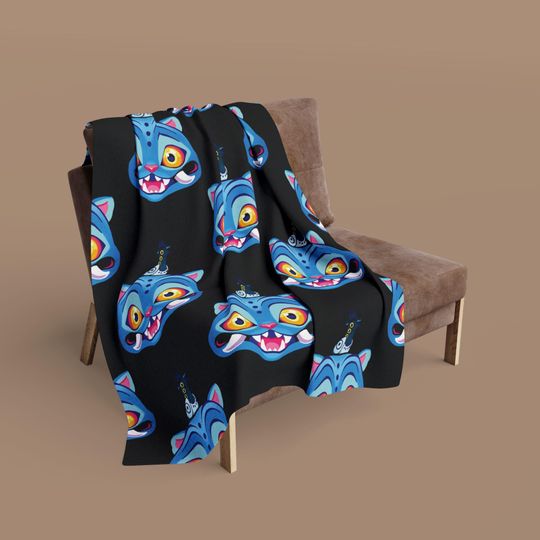 Derpy Tiger Fleece Blanket, Demon Hunters Fan, Gift for Movie Fans, Fun Gift Ideas