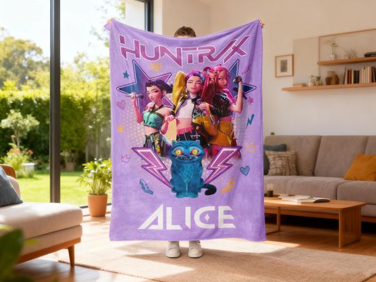 Discover Personalized Huntrix Kpop Blanket, Custom Sherpa or Flannel