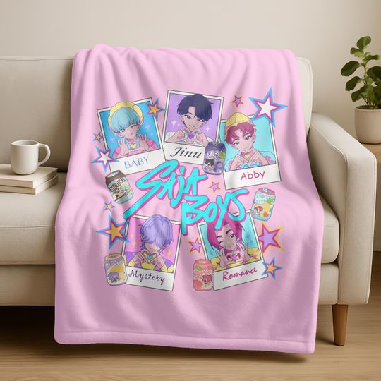 Discover Saja Boys Blanket,Custom K-pop Demons Hunters Blanket,Personalized Demon Hunters Blanket,K-pop Fans Gift,Anime Inspired Throw,Kids Blanket