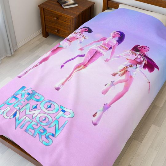 Discover Cozy K-Pop Demon Hunters Velveteen Microfiber Blanket - Perfect Gift for Kpop fans