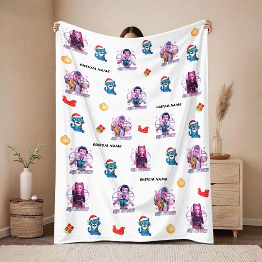 Discover Custom Christmas Huntrix Six Seven Blanket, Personalized Demon Hunters blanket, Christmas Gift, Cozy Huntrix 67 Fleece
