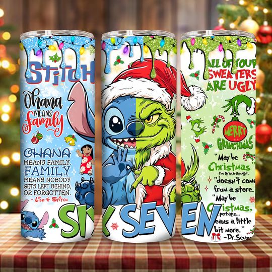 Discover Six Seven Funny Meme Christmas Hands 20 oz Skinny Tumbler Sublimation Design Png, Trendy Christmas 2025 Png, Funny Green Guy Design Png