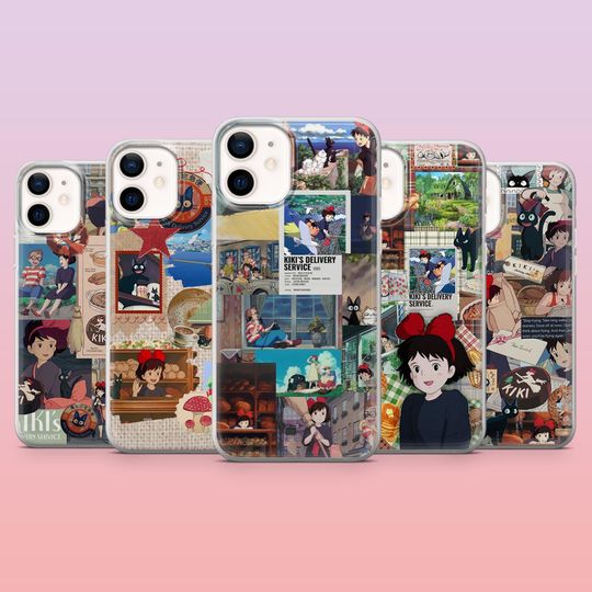 Discover Delivery Service Phone Case Studio Ghibli Kiki Cover for iPhone 17Pro, 16, 15, 14, 13, Samsung S25, S24, S23, S22, A16, A26, A56, Pixel 10