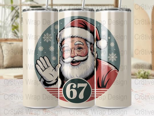 Discover Santa Claus Tumbler Wrap Digital, Christmas Tumbler Design, 20 oz Straight, Tapered Tumbler PNG, Holiday Gift Sublimation