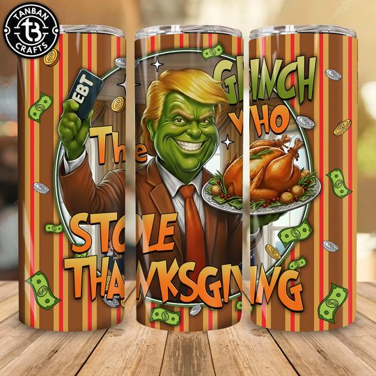 Discover Funny Thief Who Stole Thanksgiving 20oz Tumbler Wrap  , Funny Christmas Thief Wrap, Vintage Holiday Character Tumbler Sublimation