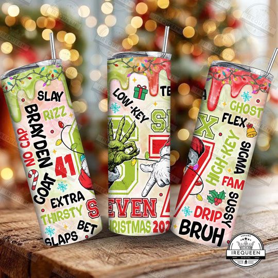 Discover Funny Six Seven Meme Christmas Mug 11oz Wrap  , Viral 6 7 11oz Mug  , Trending Social Media Humor  , Xmas 6 7 Mug Design