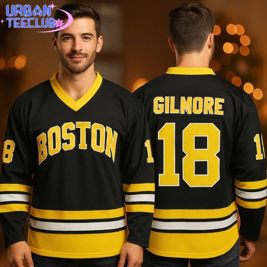 Personalized Boston Christmas Hockey Jersey, Happy Gilmore Funny 2025 Xmas Jersey, Christmas Holiday Team Shirt,  Xmas Party Family Matching