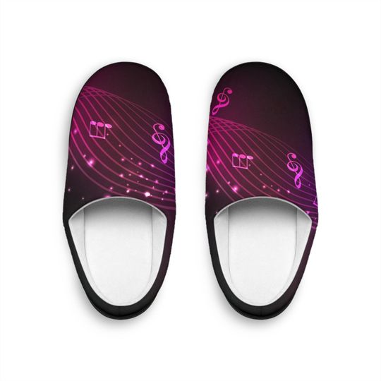Discover Musical Note Indoor Slippers - Cozy Slippers for Music Lovers, Perfect Gift for Birthdays, Anniversaries, or Relaxing Evenings