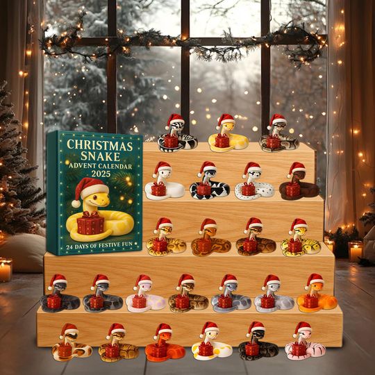 Discover Christmas Snake Advent Calendar 2025  Cute Snake Figures Holiday Gift, Snake Advent Calendar 2025  24 Mini Snake Toys Christmas Countdown