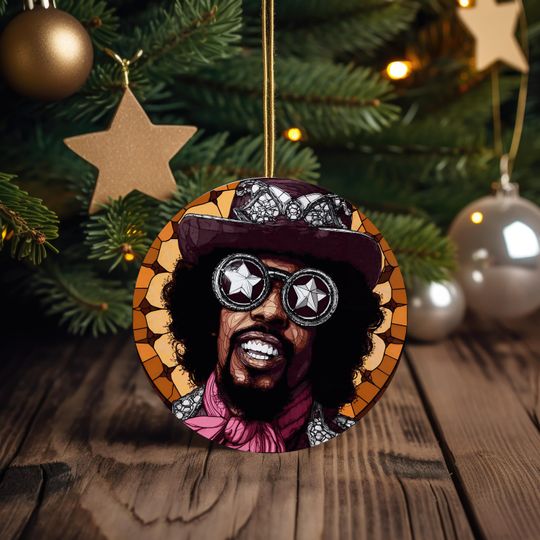 Discover Bootsy Collins Inspired Glass Ornament Funk Legend Christmas Decor Music Icon Gift for Home Unique Decorations