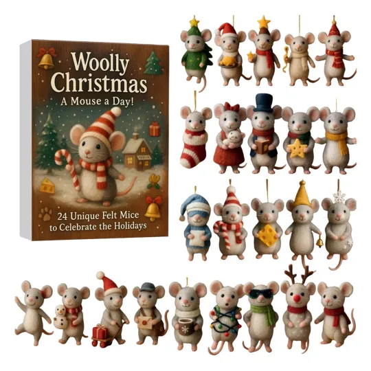 Discover Mouse Advent Calendar 2025 24-Day Christmas Countdown Mice Xmas Holiday Décor