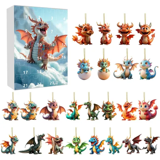 Discover 2025 Countdown Flying Dragon Advent Calendar - 24 Days of Festive 2D Blind Boxes
