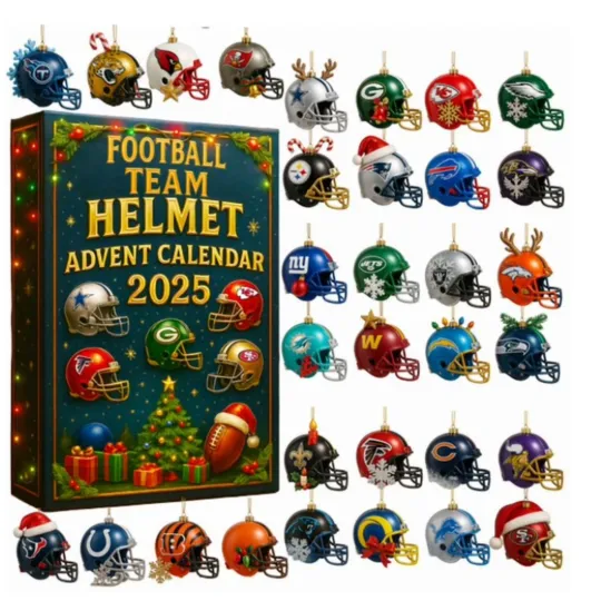 Discover Football Team Helmet Countdown Calendar 24 Days Advent Calendar Hanging Ornament