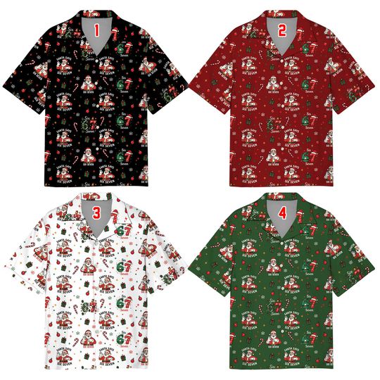 Discover Funny 67 Meme Hawaiian Shirt, Santa Says Six Seven Shirt, Trending Gen Z Christmas Gift, Christmas Viral 67 Gift