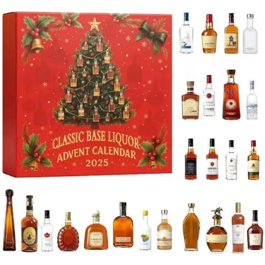 Discover Whiskey advent calendar 2025 for Adults, 24 Days Xmas Advent Calendar Pendant