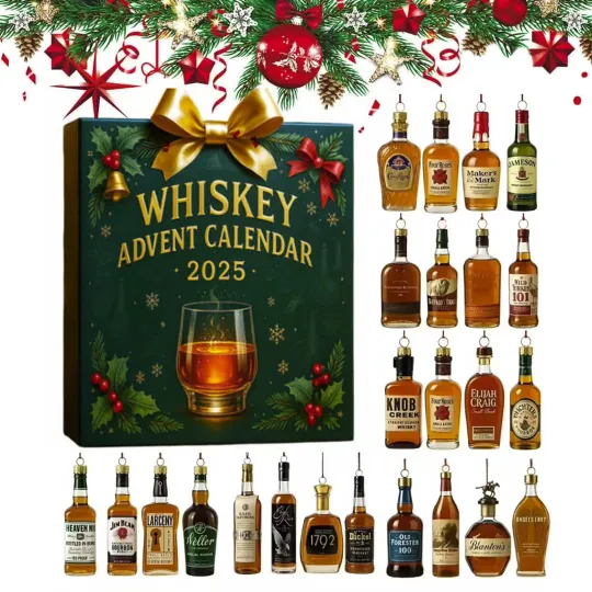 Discover 2025 Whiskey Advent Calendar With 24PCS 2d Premium Whiskey Pendants Whiskey Adve