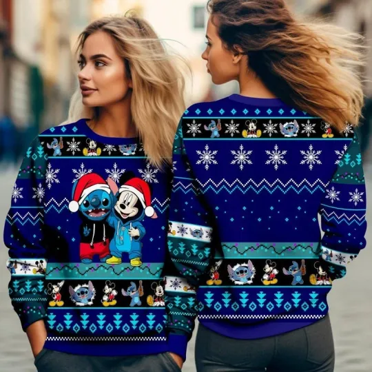 Discover Stitch And Mickey Ugly Sweater,Disneyland Stitch Christmas Ugly Sweater