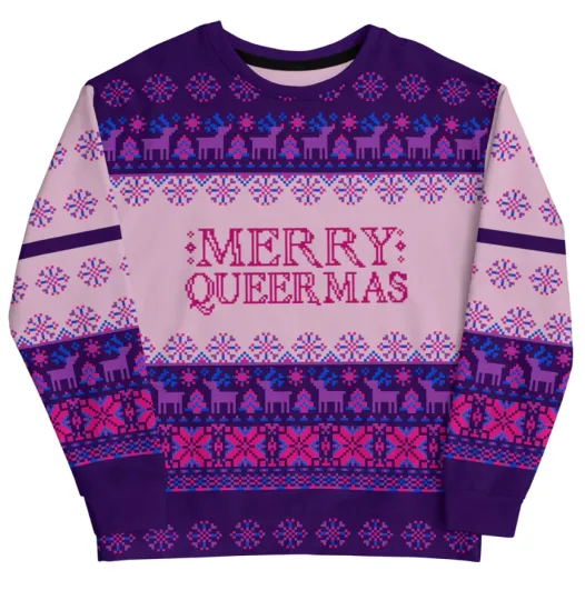 Discover Merry Queermas Bisexual Pride Ugly Christmas Sweater