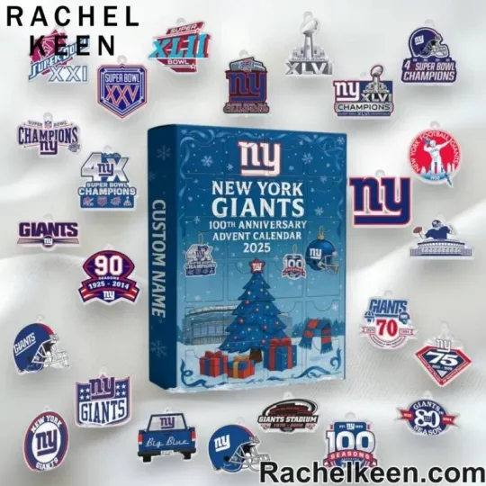 Discover New York Giants 100th Anniversary Football Christmas Acrylic Advent Calendar