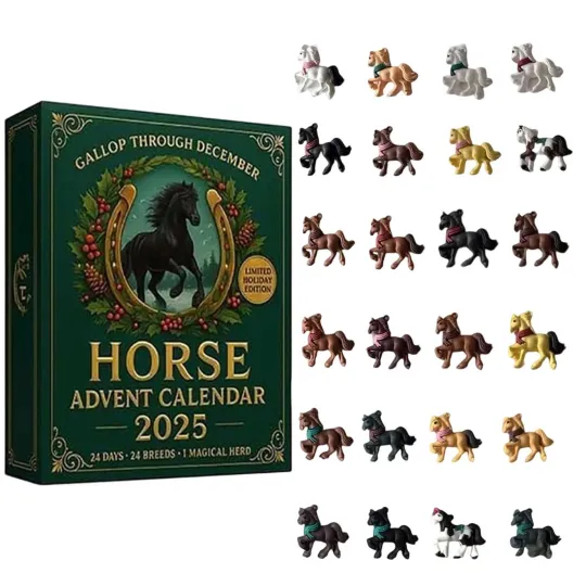 Discover Horse Advent Calendar 2025 Christmas Decorations Gifts 2D Toys Pendant for Kids