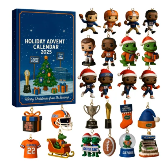 Advent Calendar 2025 Christmas Decorations Gifts 2D University of Florida Gators