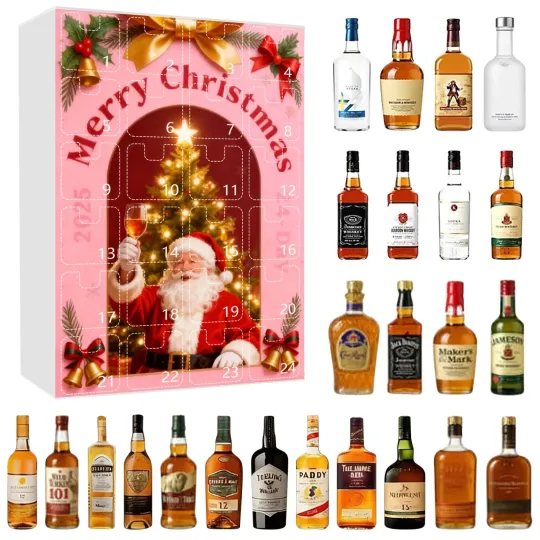Discover Christmas Advent Calendar 2025 Wine Bottle Ornament Gifts for Women Men Adults