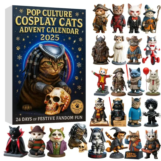 Discover Pop Culture Cosplay Cats Advent Calendar 2025 Christmas Decorations Gifts 2D