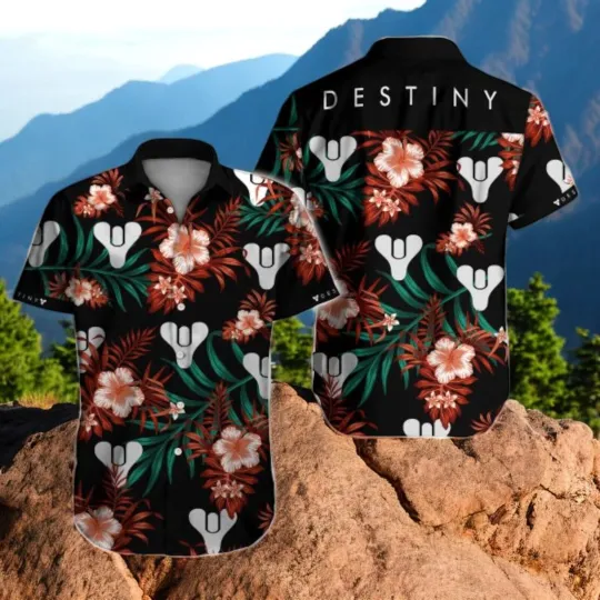 Destiny Hawaiian Shirt Summer Button-Up