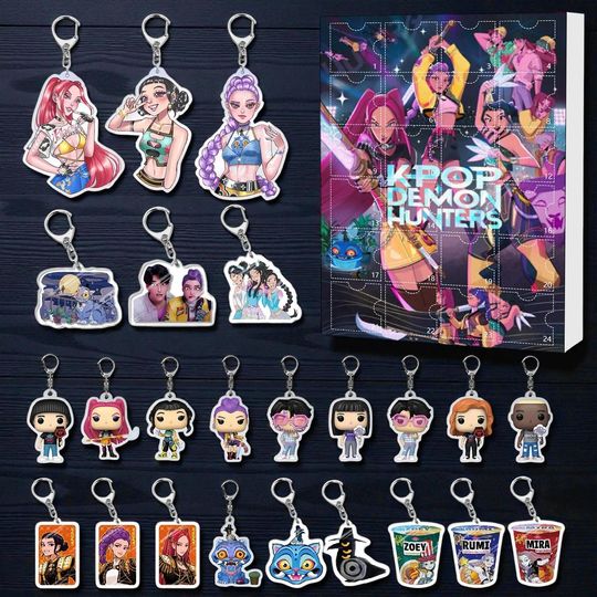 Discover New Kpop Demon Hunters Advent Calendar K Pop Demon Hunters Rumi Mira Zoey Tiger Christmas Countdown Advent Calendar 24 Days Christmas Gift