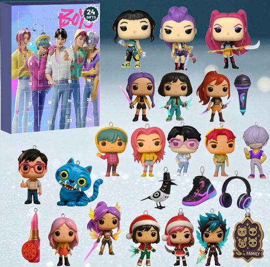 Discover New Kpop Demon Hunters Advent Calendar K Pop Demon Hunters Rumi Mira Zoey Tiger Christmas Countdown Advent Calendar 24 Days Christmas Gift