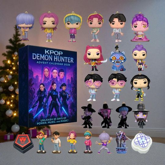 2D 2025 Calendars Kpop Demon Hunters Advent Calendar Model Doll Collection Desk