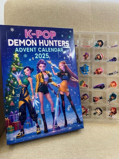 Discover 2D Acrylic Kpop Christmas Advent Calendar 2025, 24 Day Figurine Blind Box, Anime Demon Christmas Ornament Decor Set, Countdown Surprise Box