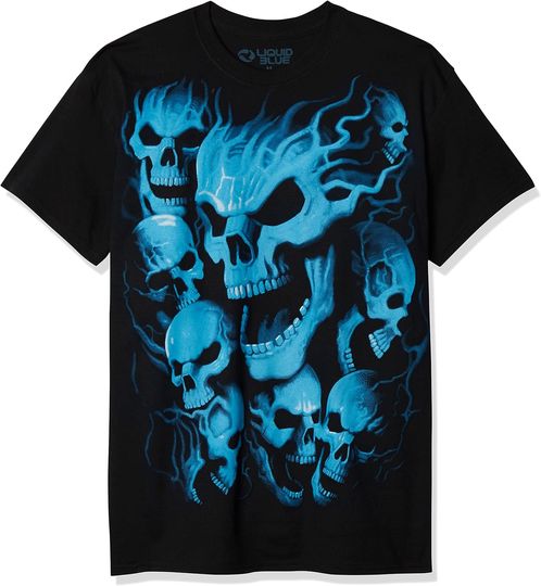 Discover Liquid Blue Men's Vampire Skull 3D T-Shirt