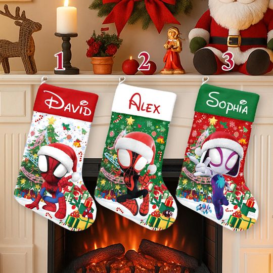 Discover Personalized Multi-character Mickey & Friends Christmas Stockings, Disney Family Christmas Gifts 2025, Christmas Stockings With Family Name