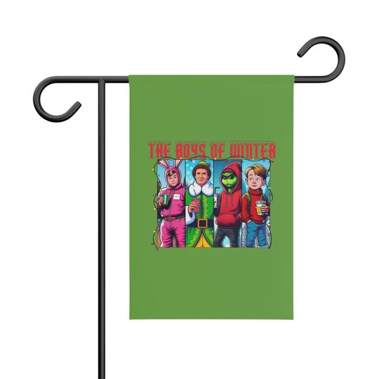 Discover The Boys of Winter Garden Banner | Winter Characters Holiday Yard Flag, Elf, Kevin, funny character, Ralphie