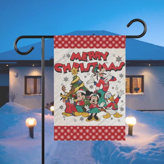 Discover Mickey Mouse Christmas Garden Flag  , Holiday Decoration