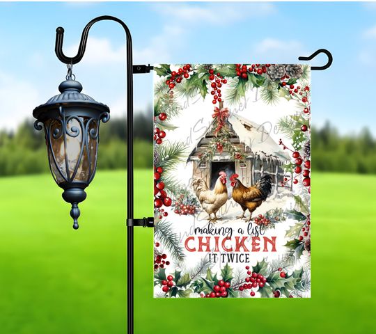 Discover Christmas Chicken Garden Flag Sublimation Design