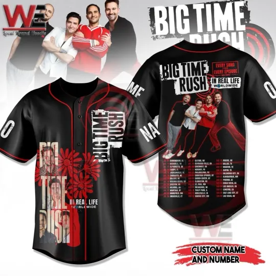 Discover Hot Big Time Rush In Real Life Worldwide Tour 2025 Baseball Jersey