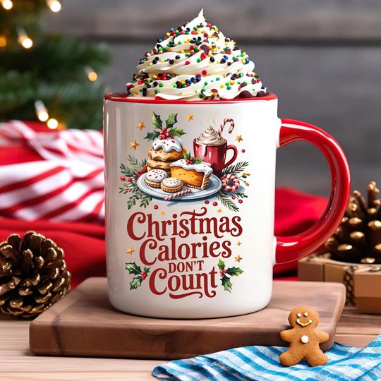 Discover Funny Christmas Calories Mug - Holiday Coffee Cup Gift