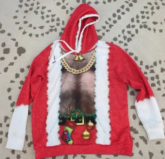Discover Funny Ugly Mens Christmas Holiday Hoodie L/XL