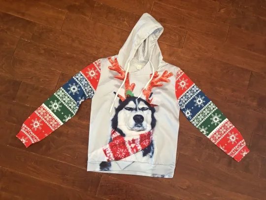 Discover Siberian Husky Ugly Christmas Hoodie