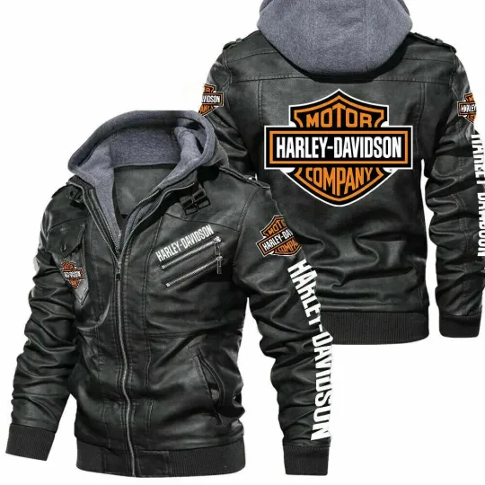 Discover Men’s Motorcycle Genuine Cowhide HDDM Leather Jacket With Removable Hood