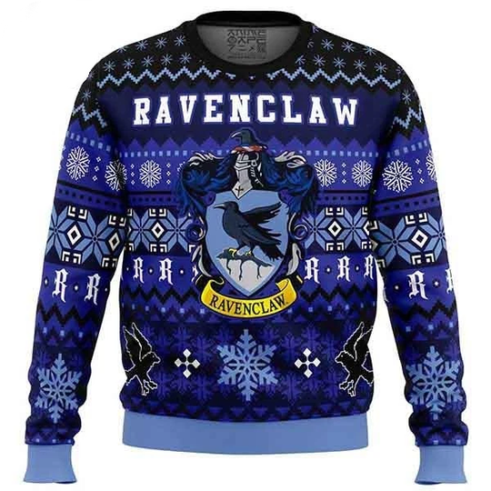 Harry Potter Ravenclaw House Graphic Printed Ugly Christmas Sweater