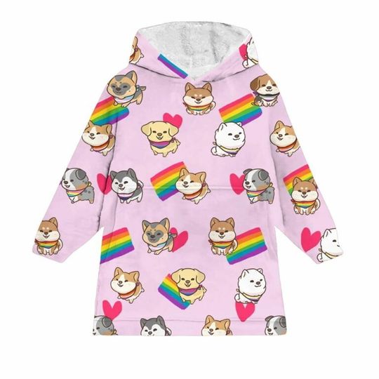 Discover LGBTQ Puppy Blanket Hoodie