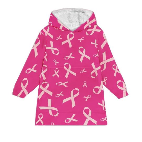 Discover Pink Ribbon Blanket Hoodie